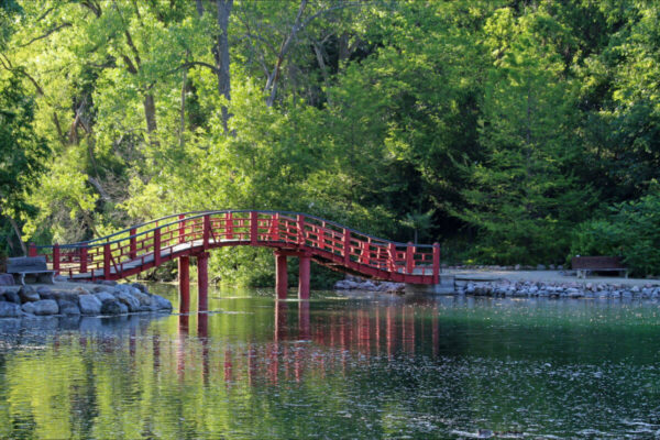 The Japanese bridge at Rotary Botanical Gardens